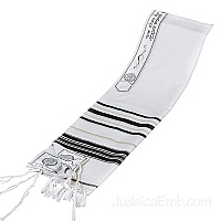 Tallit / Prayer Shawl - Wool Black/Gold