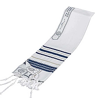 Tallit / Prayer Shawl - Wool Blue/Gold