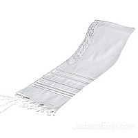 Tallit / Prayer Shawl - Wool White/Gold
