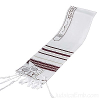 Tallit / Prayer Shawl - Wool Maroon/Gold